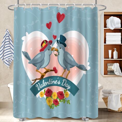 Voile de douche fluide en polyester 180x180 poids aux ourlets séparation douche pour maison de campagne (1/5)
