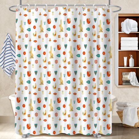 Rideau polyester pour douche 180x180 antifongique polyester pour salle de bain pour famille nombreuse (1/5)