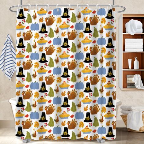 Rideau polyester pour douche 180x180 bordure lestée rideau imperméable pour maison de campagne (1/5)