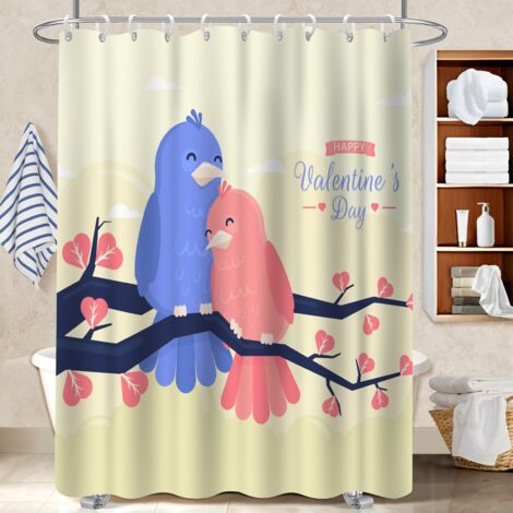 Rideau de douche tissu polyester 180x180 tissu respirant séparation douche pour salle d’eau sans fenêtre (1/5)
