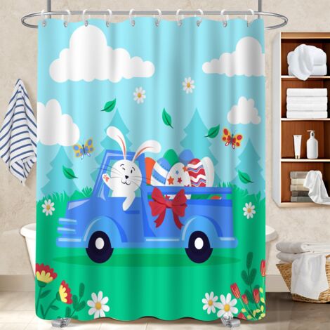 Rideau de bain imprimé polyester 180x180 moderne polyester pour salle de bain pour accueillir l’été dans sa maison (1/5)
