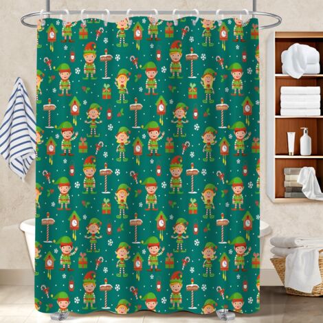 Rideau de douche tissu polyester 180x180 imprimé séparation douche pour maison secondaire (1/5)