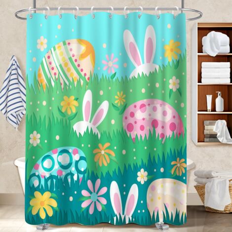 Voile de douche fluide en polyester 180x180 Évasion séparation douche pour personne à mobilité réduite (1/5)