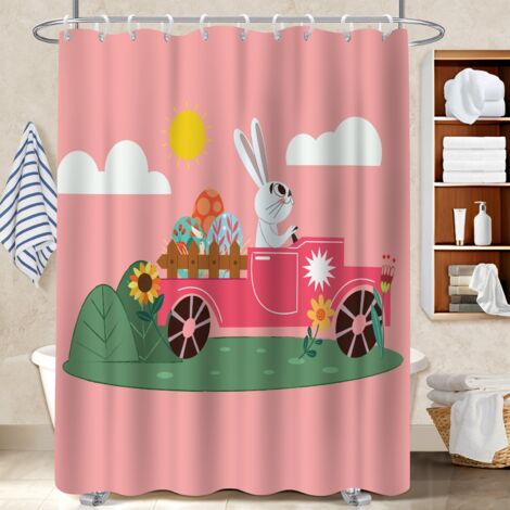 Rideau de bain imprimé polyester 180x180 imprimé rideau imperméable pour décoration salle de bain (1/5)
