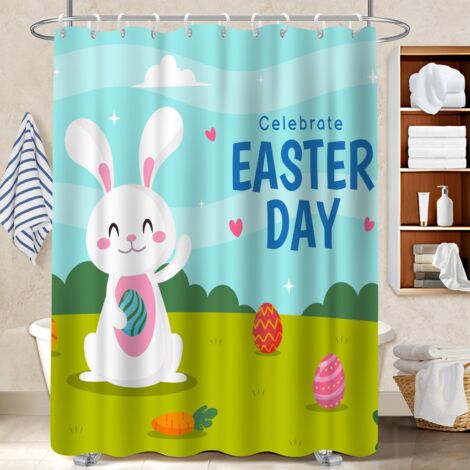 Rideau de douche tissu polyester 180x180 Étanche housse de baignoire pour salle de bain (1/5)