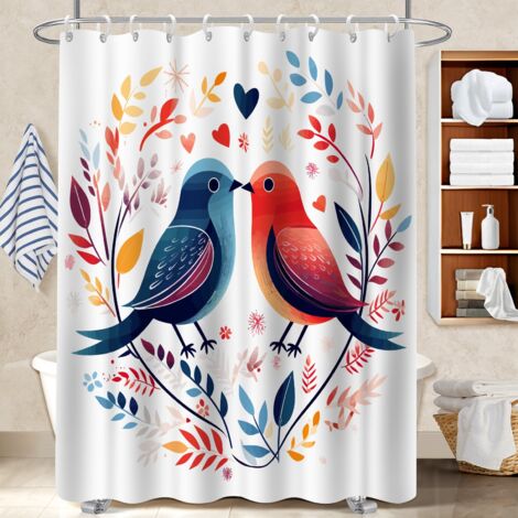 Kit rideau de douche en polyester 180x180 avec œillets polyester pour salle de bain pour une colocation (1/5)
