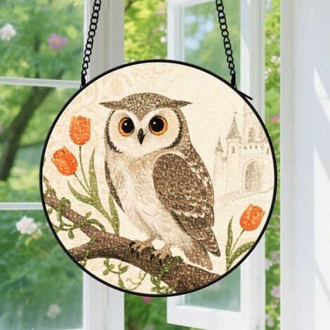 Suspension en vitrail, attrape-soleil coloré élégant, décoration maison originale, cadeau Anniversaire pour femme, homme, grand-mère 9cm (1/5)