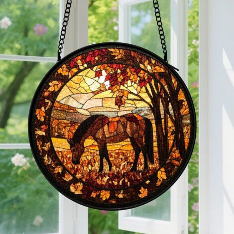 Suspension en vitrail, attrape-soleil minimaliste coloré, décoration fenêtre maison, cadeau Fête des Mères, Fête des Pères pour femme, homme 12,5 cm (1/5)