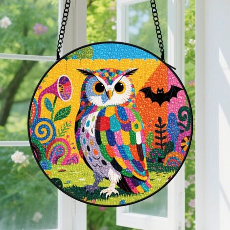 Suspension en vitrail, attrape-soleil élégant minimaliste, décoration fenêtre jardin, cadeau Noël, Fête des Mères pour femme, homme, maman 9cm (1/5)
