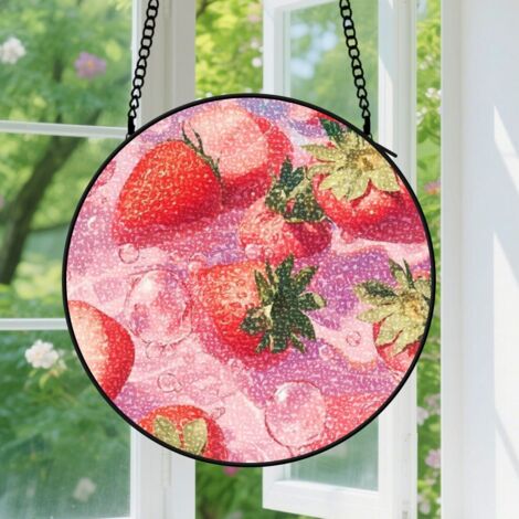 Suspension en vitrail, attrape-soleil élégant artistique, décoration jardin fenêtre, cadeau Noël, Anniversaire pour femme, homme, collègue 12,5 cm (1/5)