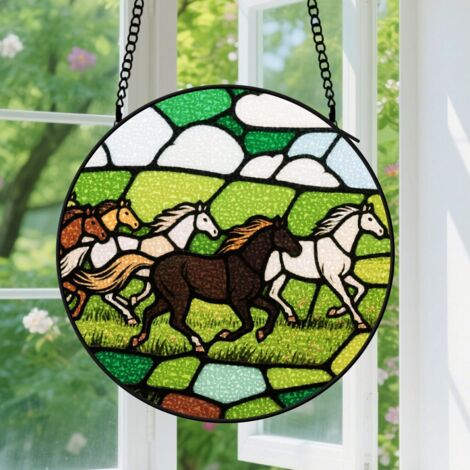 Suspension en vitrail, attrape-soleil élégant unique, décoration fenêtre intérieure, cadeau Noël, Anniversaire pour femme, homme, grand-mère 12,5 cm (1/5)