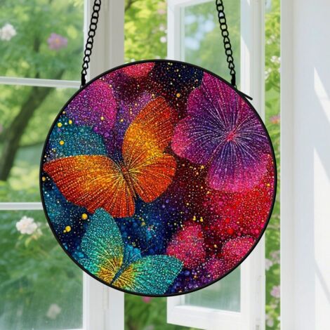 Suspension en vitrail, attrape-soleil élégant minimaliste, décoration maison jardin, cadeau Fête des Mères, Fête des Pères pour femme, homme 9cm (1/5)