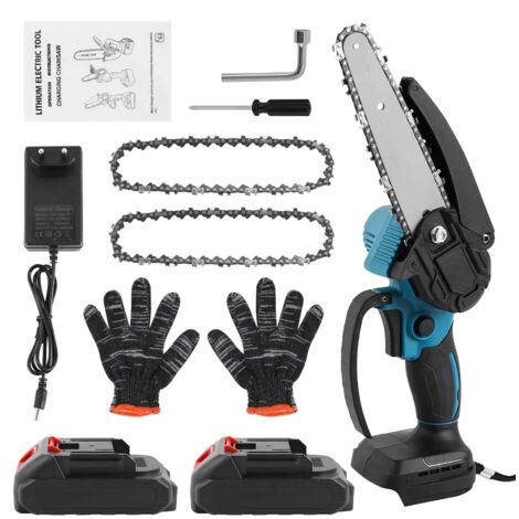 Scie à chaîne électrique Portable de 6 pouces, coupe-bois pour arbre, outil électrique de jardinage, Compatible avec 2 batteries
