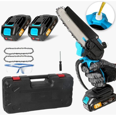 Mini Chainsaw 6 Inch with 2 × 21V Battery, Powerful Electric Small Portable Chainsaw with Automatic Oiler for Easy Pruning (1/5)