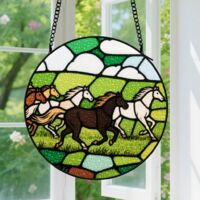 Suspension en vitrail, attrape-soleil élégant unique, décoration fenêtre intérieure, cadeau Noël, Anniversaire pour femme, homme, grand-mère 30 cm
