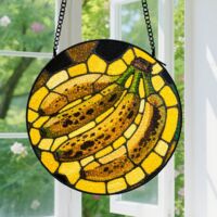 Suspension en vitrail - Attrape-soleil artistique en verre, décoration fenêtre unique, cadeau Noël, Anniversaire pour femme, homme, famille 15 cm