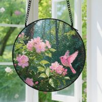 Suspension en vitrail - Attrape-soleil minimaliste en verre, décoration intérieure élégante, cadeau Fête des Mères, Anniversaire pour femme, homme 9cm