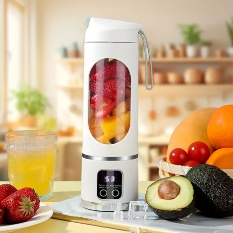 Mixeur Multifonction Portable 450ml - Mélangeur de Boissons USB Réchargeable - Moteur Puissant pour Smoothies et Jus Blanc