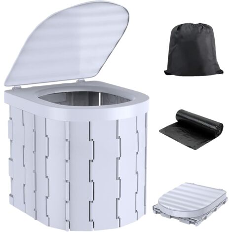 Toilette Portable Pliable pour Camping – WC Portable Étanche pour Adultes, Seau de Voyage pour Voiture, Randonnée, Bateau et Activités de Plein Air
