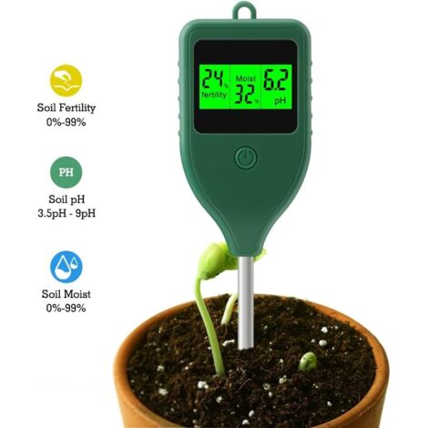 Testeur de Sol 3-en-1 – pH, Humidité et Fertilité pour Jardin, Plantes en Pot et Pelouse (1/5)