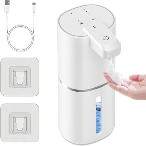 Distributeur de Savon Automatique Sans Contact 380 ml – Rechargeable, 4 Niveaux Réglables, Mousse Intelligente pour Cuisine et Salle de Bain (1/5)