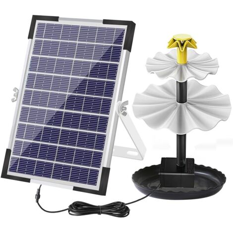 Fontaine Solaire 6W – Pompe à Eau DIY pour Jardin et Bain d’Oiseaux, Décoration Extérieure Multifonction avec Panneau Solaire (1/5)