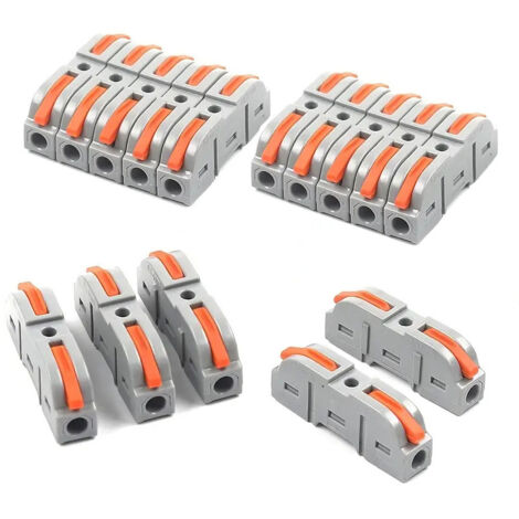 Lot de 15 Connecteurs de Fil à Levier – Connexion Rapide 1 à 1, 28-12 AWG, Borne Électrique Isolée (1/5)