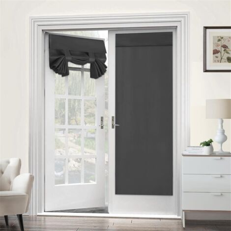 Rideau de Porte Fenêtre Français Lot de 2 Panneaux 66x173 cm – Protection Thermique, Occultation et Intimité, Idéal Porte Vitrée (1/5)