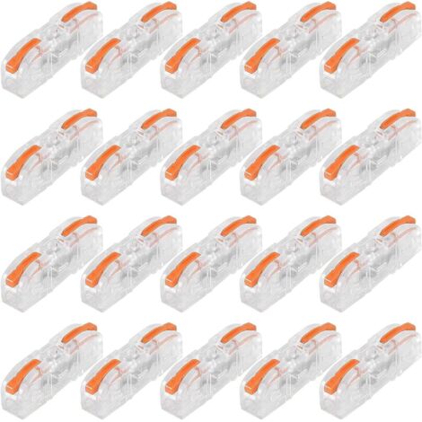 Lot de 20 Connecteurs de Fil à Levier – Connexion Rapide 1 à 1, 28-12 AWG, Borne Isolée (1/5)