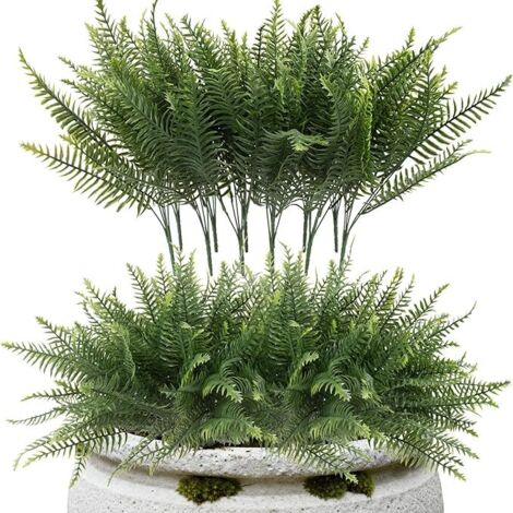 Künstliche Farn Pflanzen 12er Set – UV Beständig Outdoor Garten Balkon Deko (1/5)
