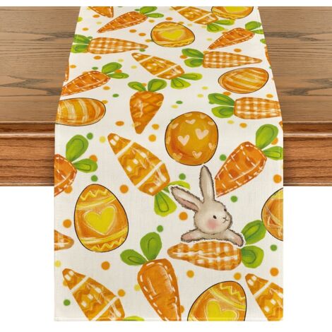 Ostern Tischläufer 183x33cm – Hase, Eier & Blumen Frühjahrsdeko Küche & Esszimmer (1/5)