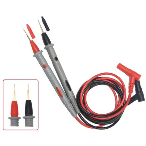 Câbles de Test Silicone 10A 1000V – Sonde Multimètre avec Embout Platine Doré, Outil de Test Électrique pour Circuits de Précision, 108 cm (1/4)