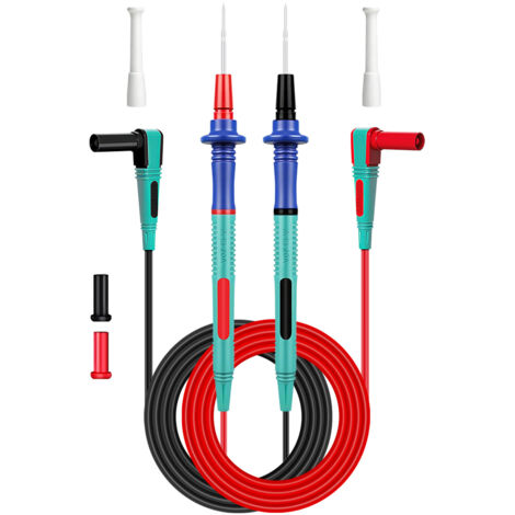 Câbles de Test Silicone 20A 122cm – Sonde Multimètre Haute Précision, Test de Circuit Électrique avec Embout Platine Doré (1/3)