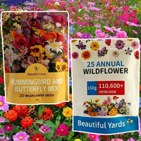 Graines de Fleurs Variées 2-Pack 100 g + 150 g – Semis Simple, Pour Pelouse, Parterres et Bordures (1/5)