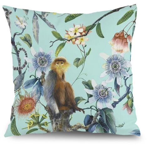 Housse de coussin plantes papillon, décoration canapé rustique,50×50cm (1/5)