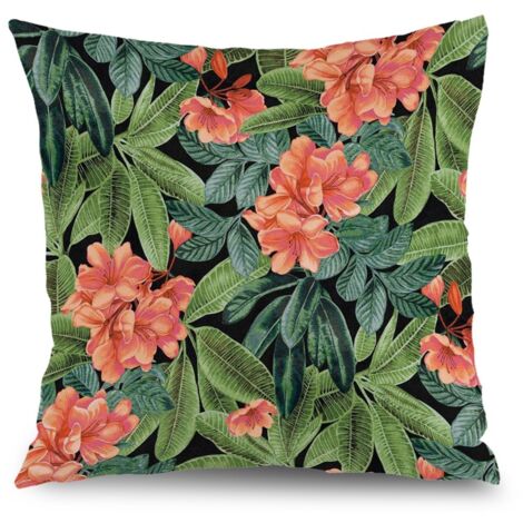 Housse de coussin fleurs papillon printemps, décoration maison ,50×50cm (1/5)