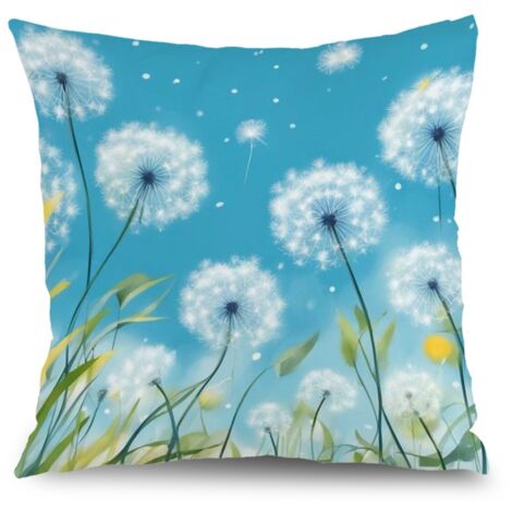 Housse de coussin fleurs plantes printemps, décoration canapé salon élégant,45×45cm (1/5)