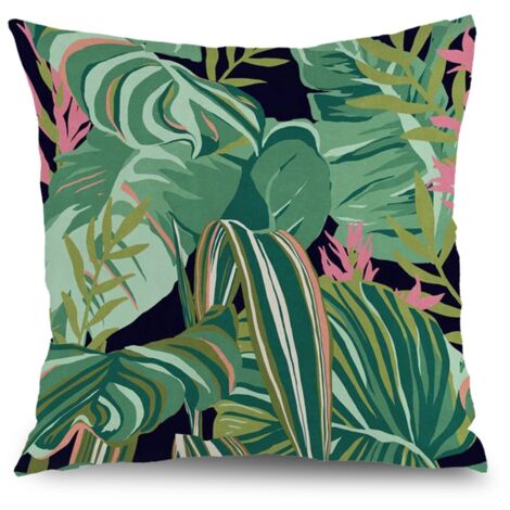 Housse de coussin fleurs papillon, décoration canapé salon,50×50cm (1/5)