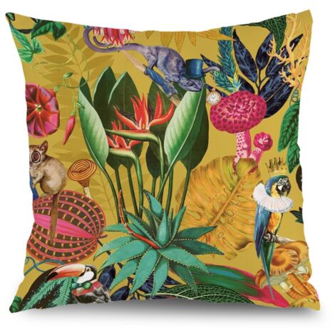 Housse de coussin fleurs décoratives papillon, canapé maison,45×45cm (1/5)