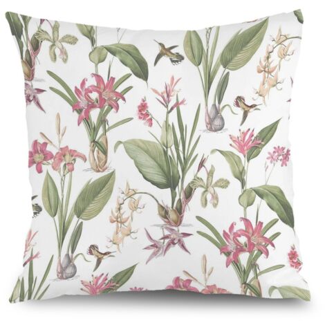 Housse de coussin plantes papillon, décoration salon maison,40×40cm (1/5)