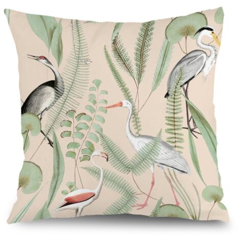 Housse de coussin fleurs papillon été, décoration maison,45×45cm (1/5)