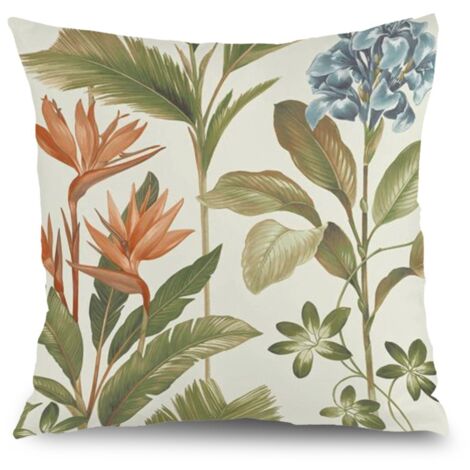 Housse de coussin floral papillon printemps, décoration canapé maison,50×50cm (1/5)
