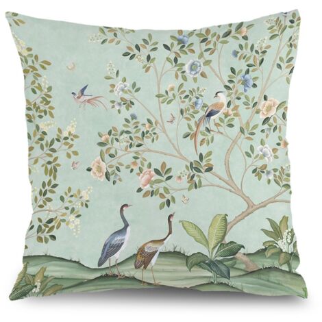 Housse de coussin floral papillon printemps été, décoration intérieur extérieur,45×45cm (1/5)