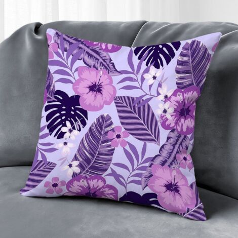 Housse de coussin plantes papillon, décoration canapé élégant,40×40cm (1/5)