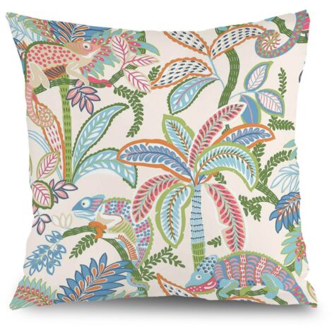Housse de coussin fleurs papillon été, décoration canapé salon,45×45cm (1/5)
