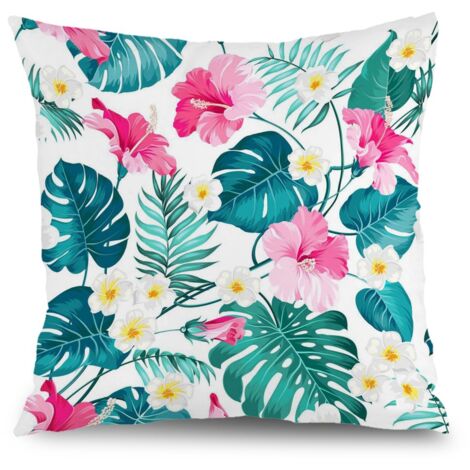 Housse de coussin fleurs papillon, décoration canapé intérieur,40×40cm (1/5)