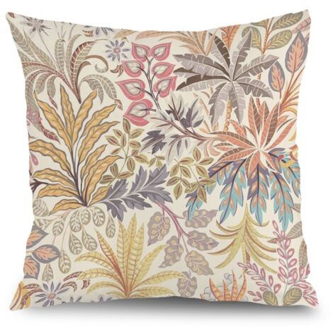 Housse de coussin fleurs papillon été, décoration canapé,40×40cm (1/5)