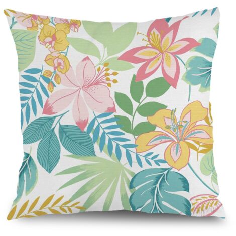 Housse de coussin fleurs papillon printemps été, décoration maison,45×45cm (1/5)