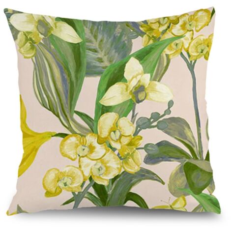 Housse de coussin floral papillon printemps été,décoration canapé ,45×45cm (1/5)