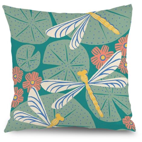 Housse de coussin fleurs décoratives, canapé style rustique,50×50cm (1/5)